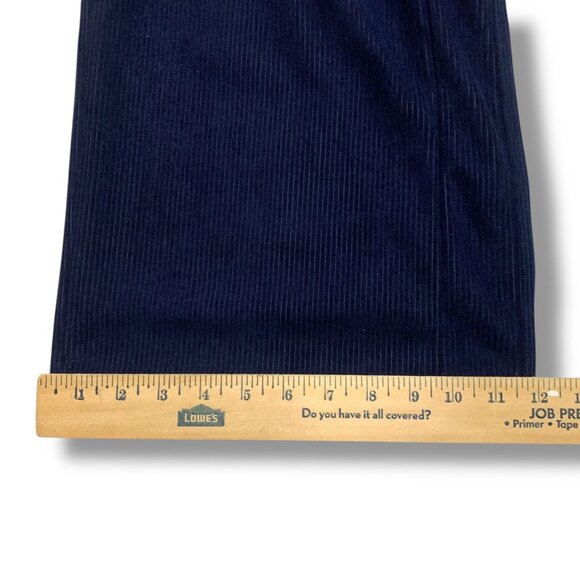 Halara Women’s Pants Blue Corduroy Sz L- Tall Elastic Waist Wide Legs Comfort Lo - Picture 6 of 11